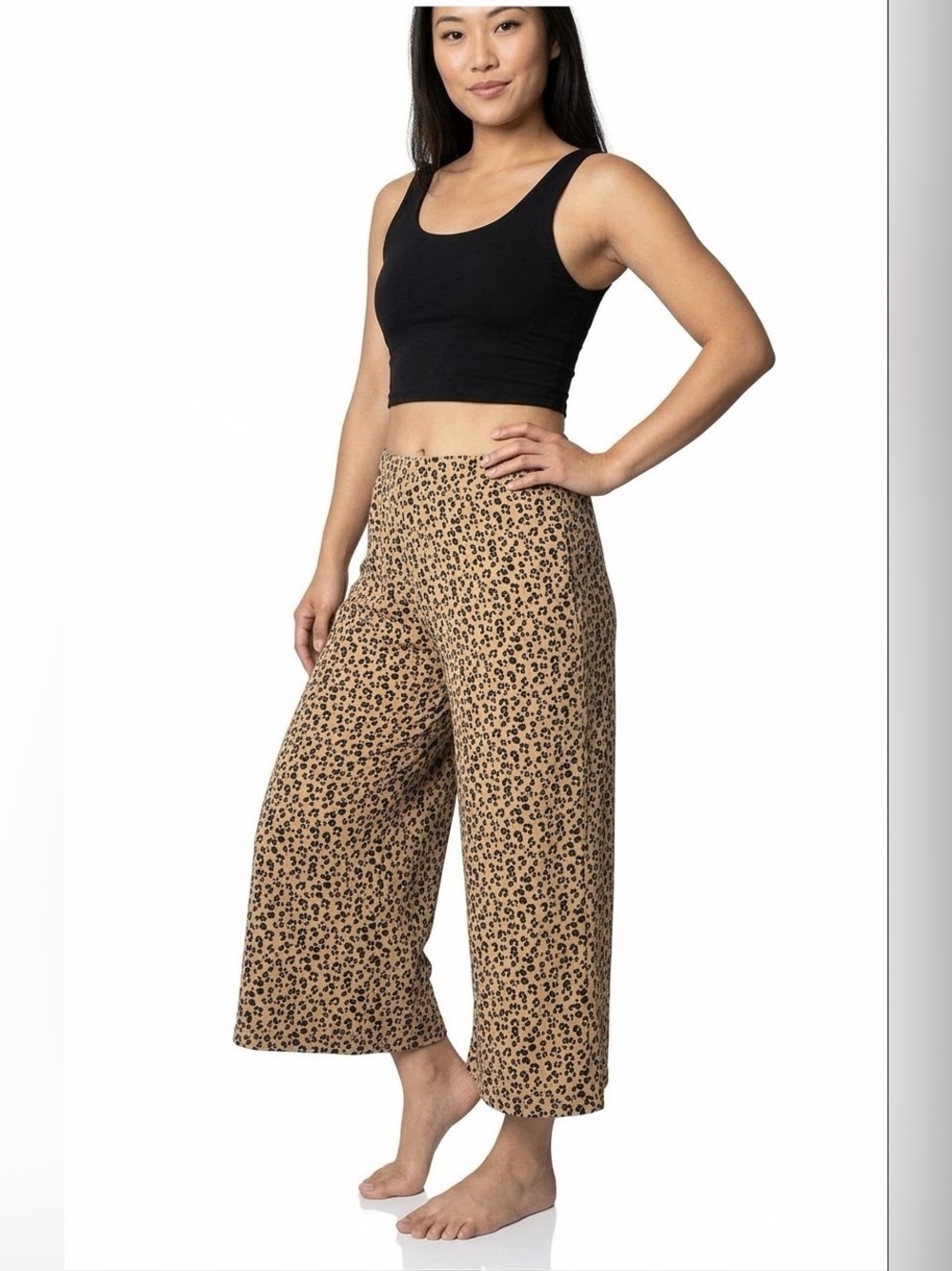 Banana Republic Factory Animal Print Wide Leg Crop, size M